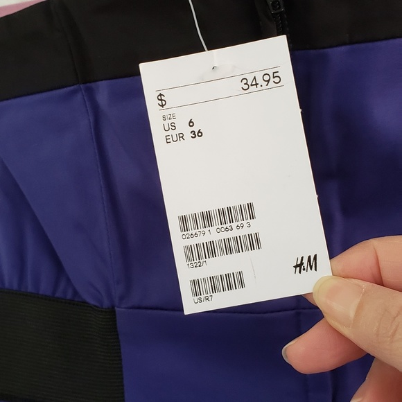 NWT H&M Chic Purple Black Zipper Front Tube Dress - Picture 8 of 8